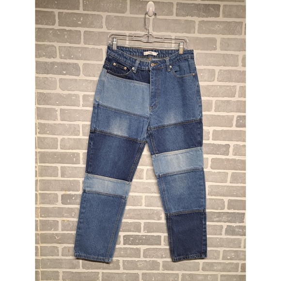 AKIRA Denim - AKIRA High Rise Patchwork Jeans - Blue